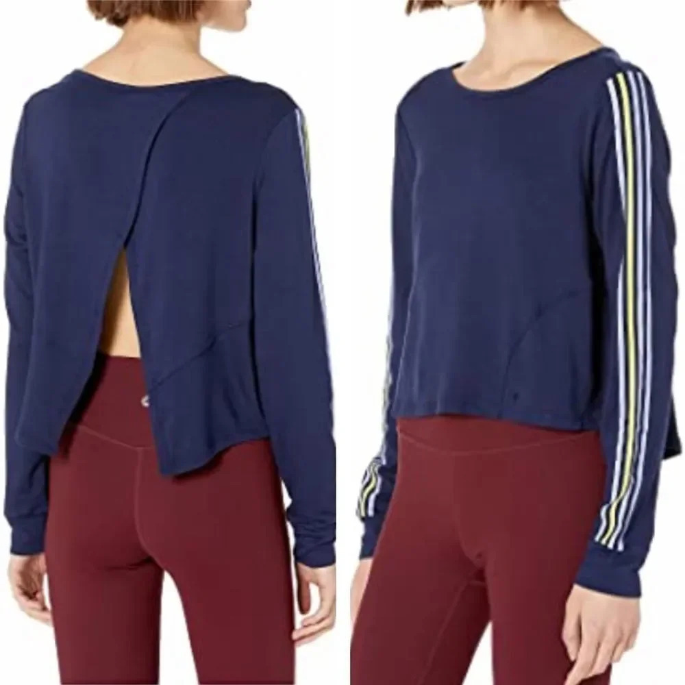 NWT Splendid Cropped Stripe Deconstructed Pullover
